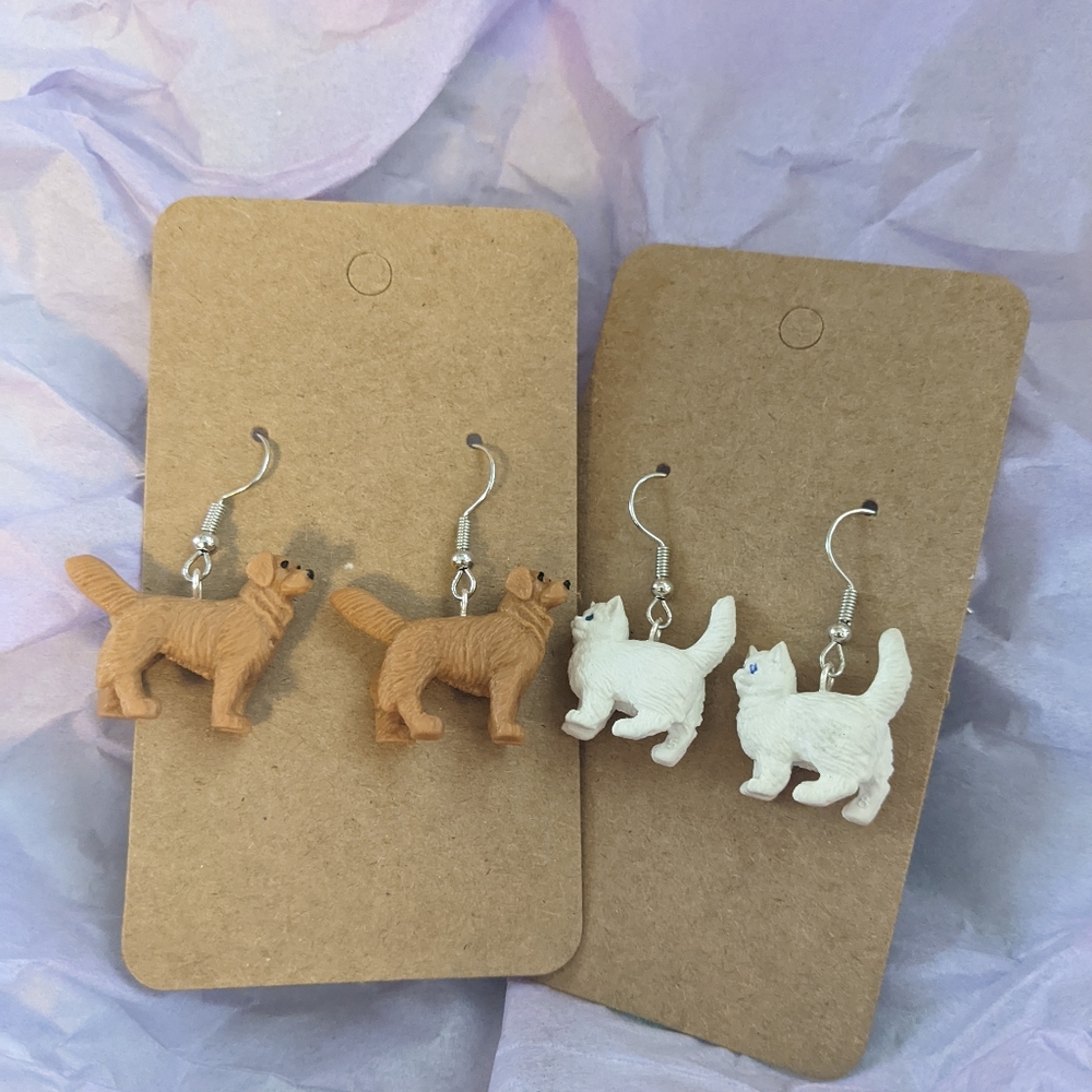 Cat & dog earrings